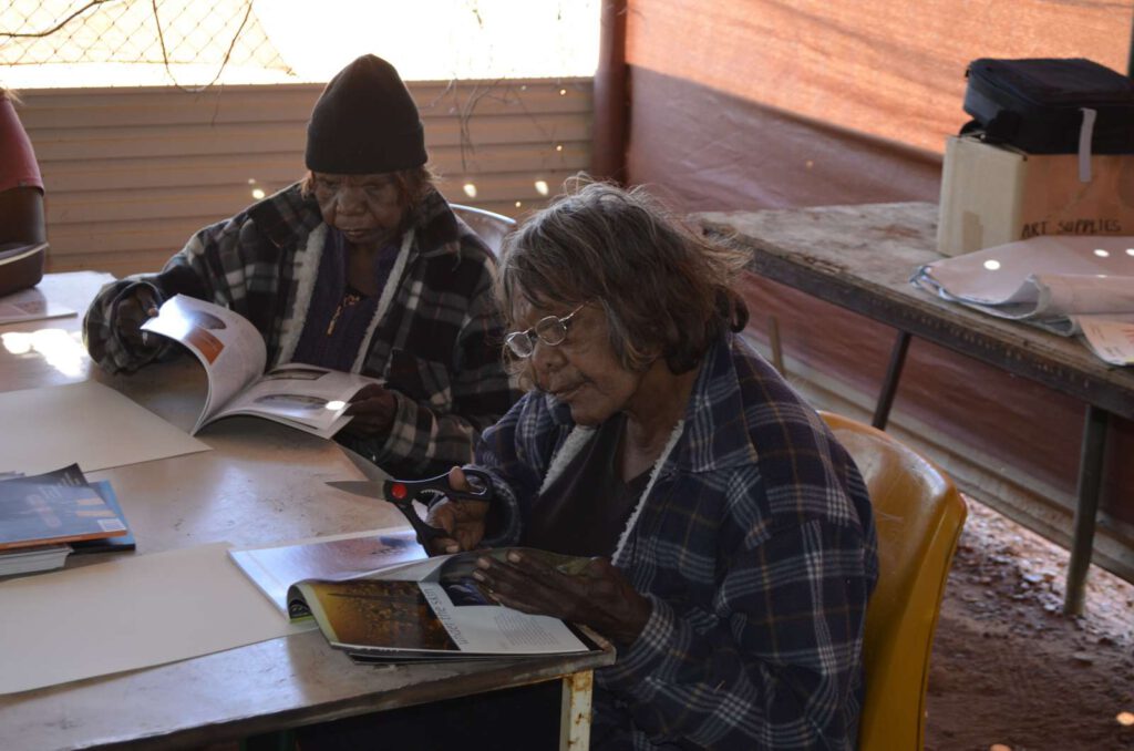 Lenie and Gwenda collaging