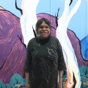 Ntharrarta/Blue tongued lizard 100% cotton 3/4 tee dress by Delray Inkamala -  -