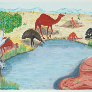 Animals at waterhole - Emerging Artists - Carita Coulthard