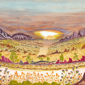 West MacDonnell Ranges in the sunset - Painting - Vanessa Inkamala