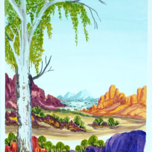 Looking through gumtree to Rutjipma - Painting - Vanessa Inkamala