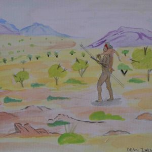 Man spearing a kangaroo by Dean Inkamala