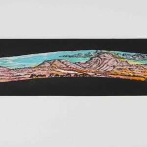 Ljalkaindirma (Mt Hermannsburg) Painted on a Wooden Boomerang - Print - Hubert Pareroultja