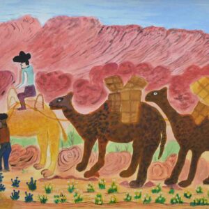 Travelling with camels in the olden days - Painting - Clara  Inkamala