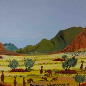 Kangaroos (Arra) in the West MacDonnell Ranges - Painting - Reinhold Inkamala